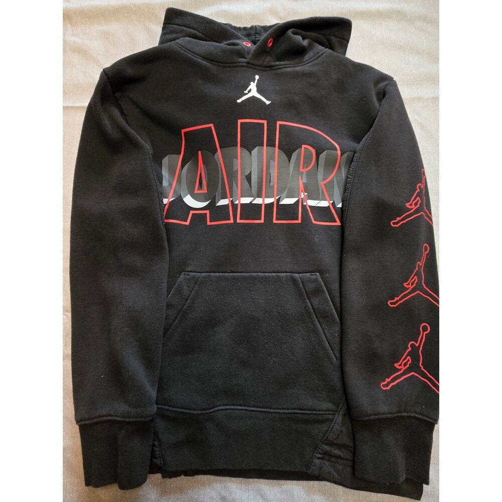 Nike Air Jordan Boys Hoodie Youth M Black Jumpman Pullover Sweatshirt Fleece